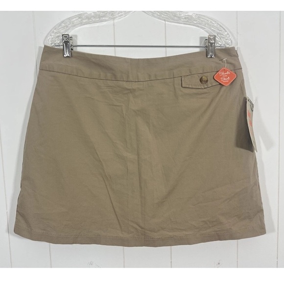 NEW Dockers Womens Size 12 Cotton Blend Kahki Diem Tan Skirt Skorts Waist - Picture 1 of 11